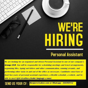 WE HIRE PERSONAL ASSISTANT in Bahrain