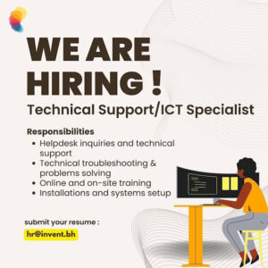 WE ARE HIRING! Technical Support/ICT Specialist Responsibilities,Helpdesk inquiries and technical support in Qatar