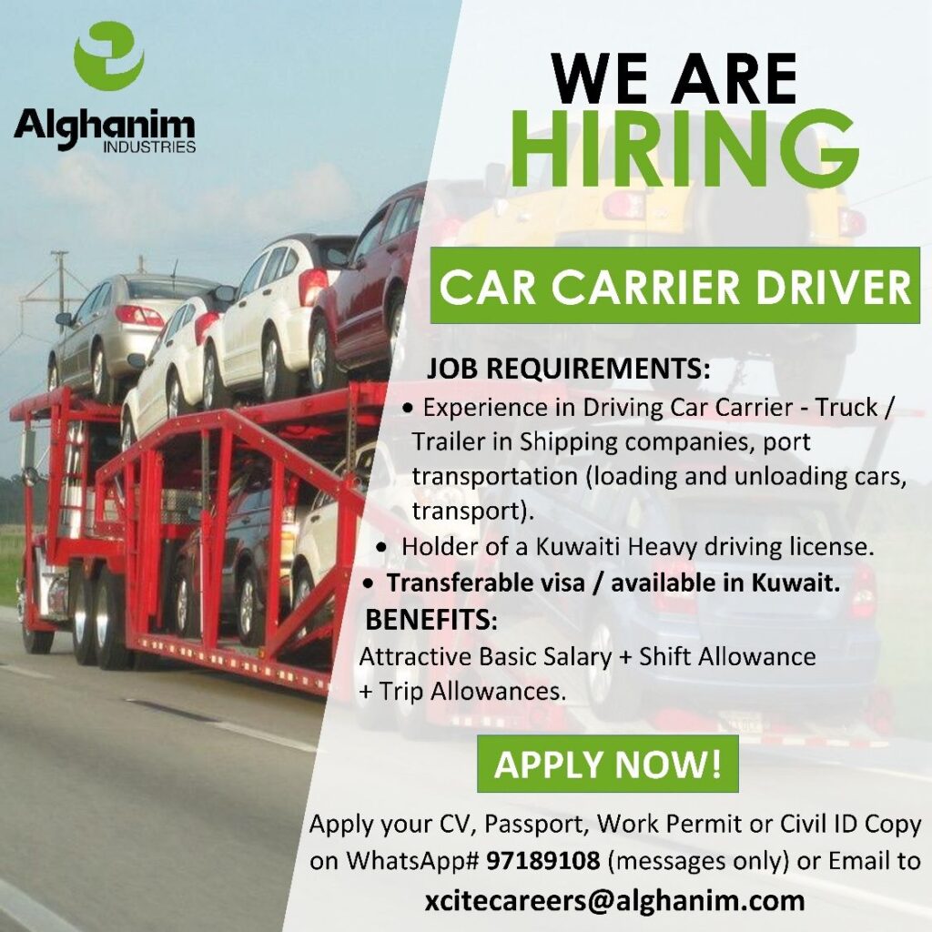 Kuwait - Alghanim Industries Hiring Car Carrier Driver