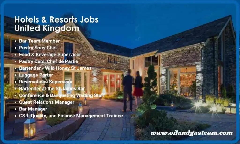 United Kingdom - St James Hotel Is Hiring For All Departments