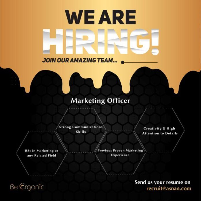 Kuwait Be organic Hiring Marketing Officer 