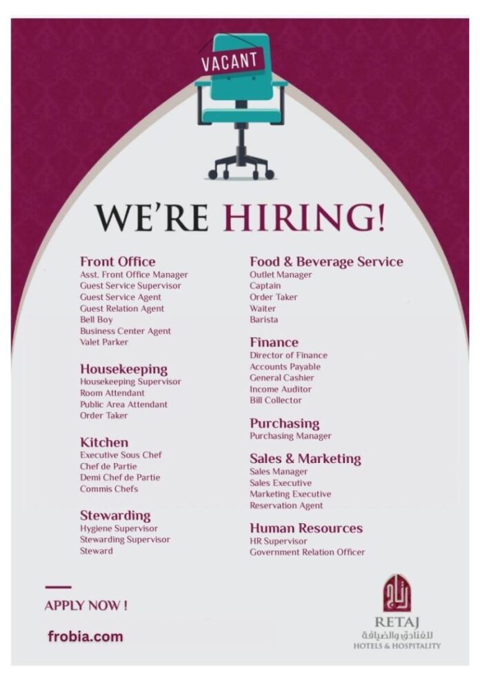 Qatar Retaj Hotels & Hospitality Hiring July 2024