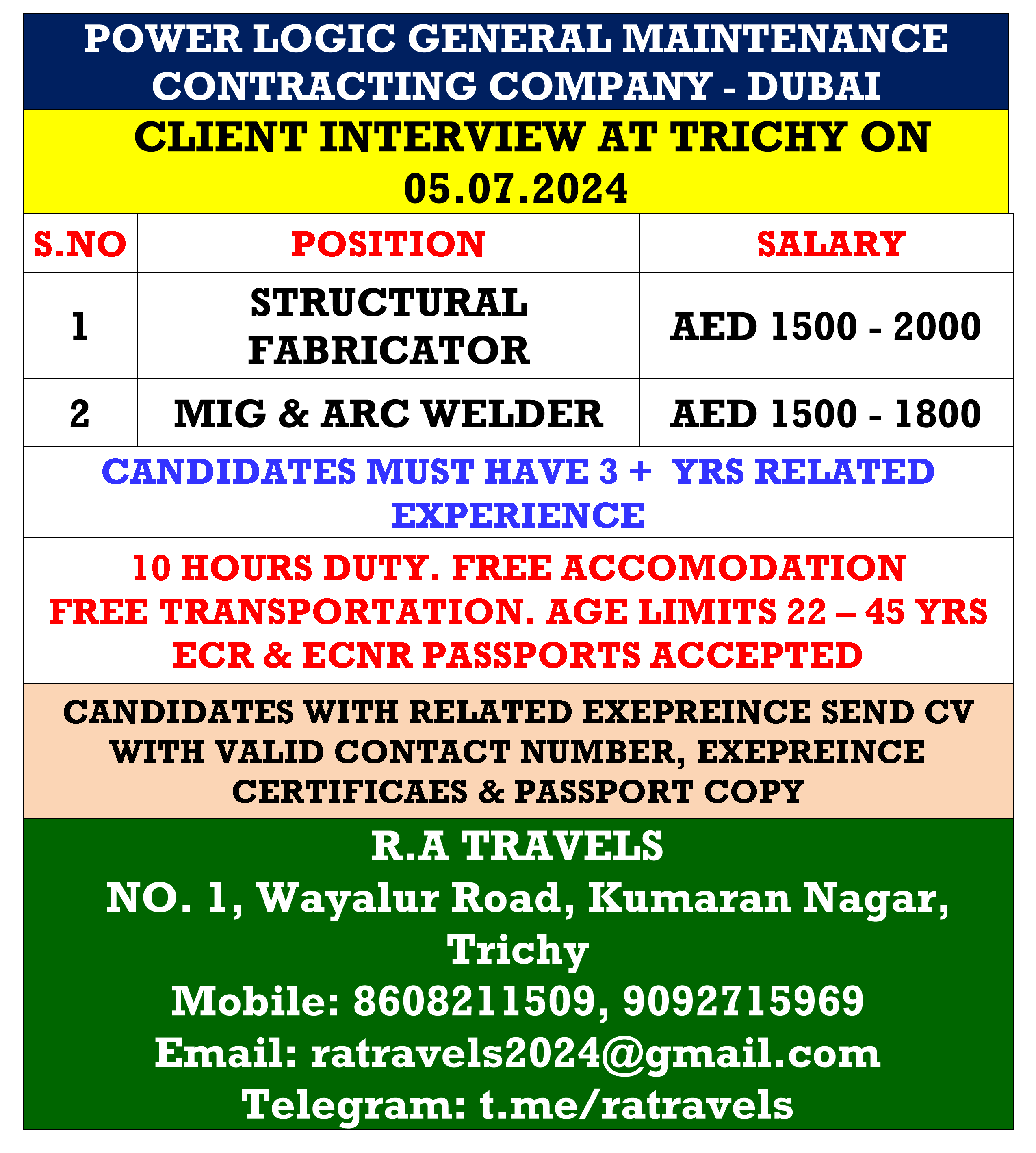 Power Logic Dubai Hiring 2024 – Client Interview at Trichy on 05-07-2024