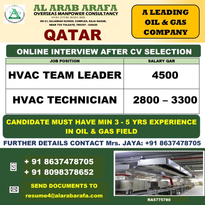 Qatar Oil and Gas Company Hiring - Online Interview After CV Selection