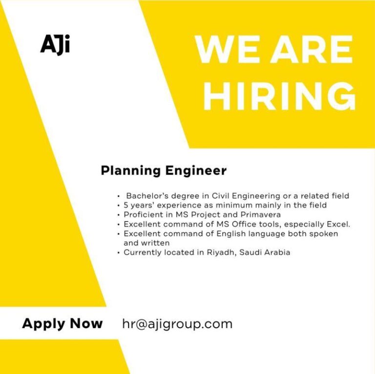 AJI Saudi Hiring Planning Engineer Aug 2024