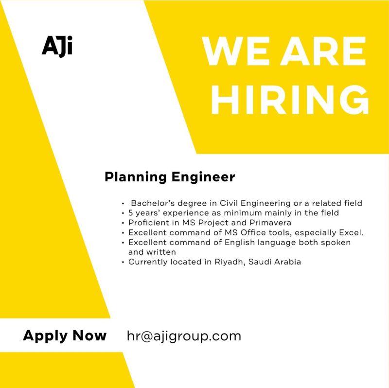 AJI Saudi Hiring Planning Engineer Aug 2024