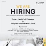 India, Bangalore Sobha Limited Hiring Following Positions in 2025.