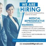 Kuwait A Leading Pharmaceutical Company is Hiring Medical Representative on Jan 2025.