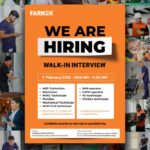 Dubai Farnek Services LLC Hiring Walk-in-Interview on Saturday, 1st February from 9:00am to 11:00am.