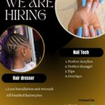 Kenya Nellie’s Beauty Spa and Barber Shop Urgent Hiring Nail Technician and Hair Dresser Jan 2025.