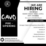 Ramee Group of Grand Hotels and Spa Bahrain Hiring for  New Upcoming Lounge CAVO Pre-Opeing on Jan 2025