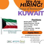 Kuwait Group of Restaurant Hiring Following Positions in Feb 2025.