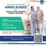 Dubai, Abu Dhabi Aster DM Healthcare Hiring Nurses for Wahat Al Aman Homecare Services February 2025.