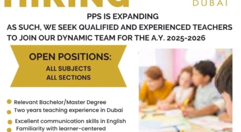 dubai teaching jobs – secure your pps role for 2025 today