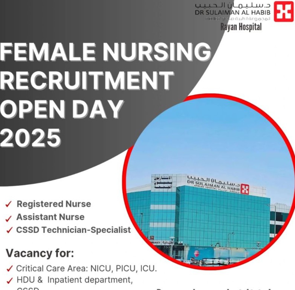 riyadh nursing jobs – exclusive walk-In hiring on 1st may