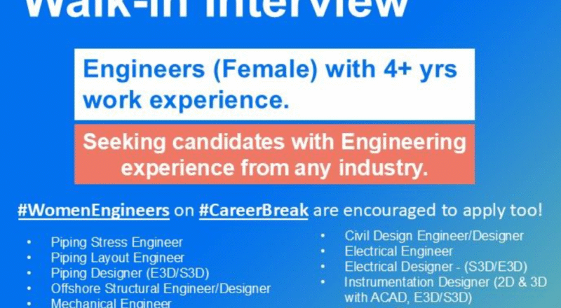 rise with technip energies – walkin drive for women engineers, 10th may gujarat