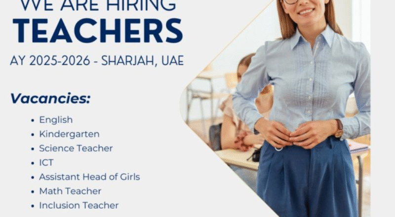 gulf education uae hiring now – top sharjah teaching jobs 2025 - 2026