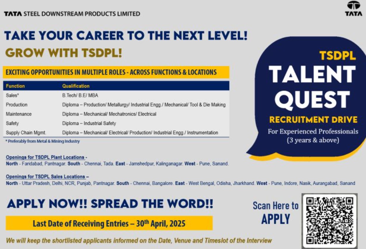 tsdpl recruitment drive – bright careers close 30th april 2025