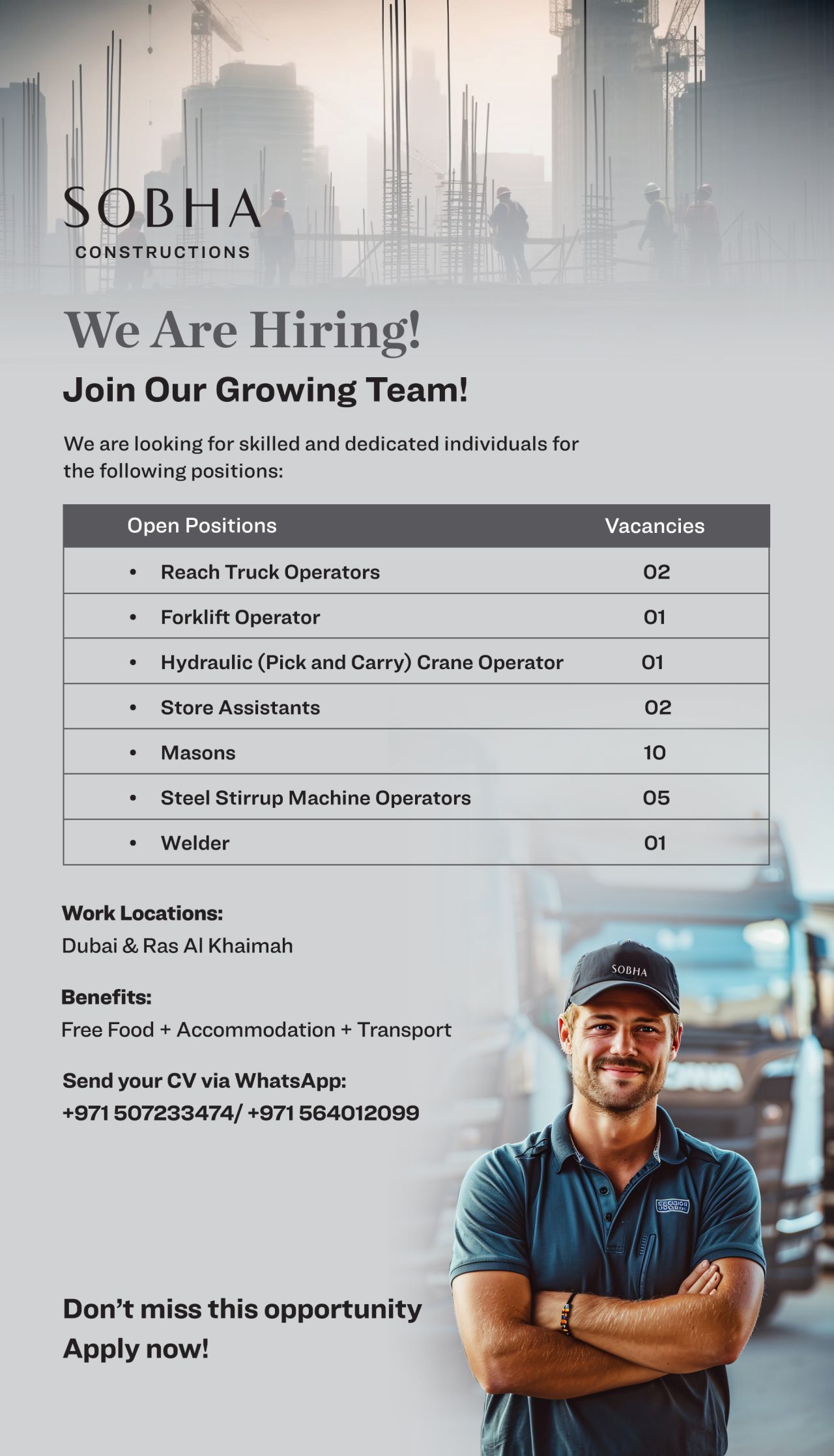 7 Power-Packed Sobha Constructions Jobs in UAE 