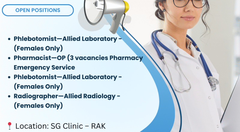 4 Exclusive SG Clinics Healthcare Jobs UAE 2025
