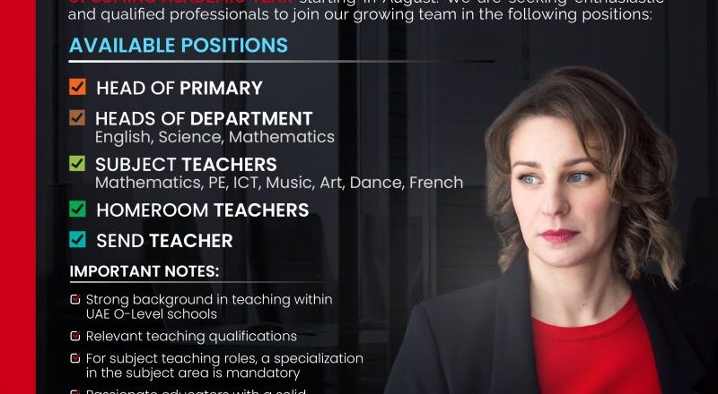 5 Exciting Opportunities to Join Our Passionate Team at Hampton Heights International School !!!