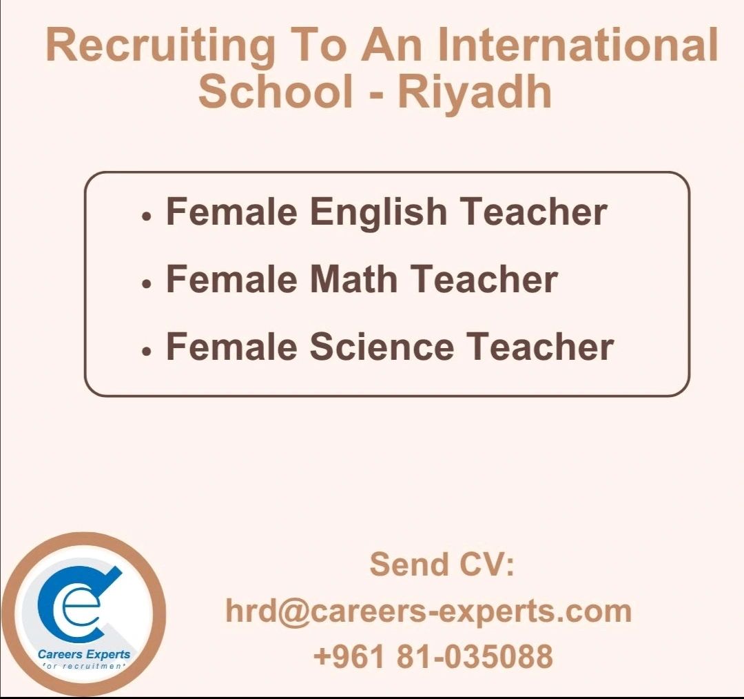 Female Teaching Jobs in Riyadh