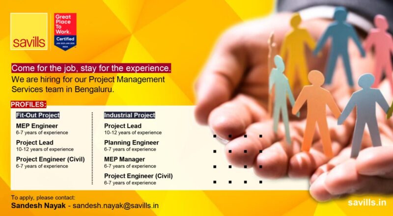 Savills India is Hiring: Explore Top Project Management Jobs in Bengaluru