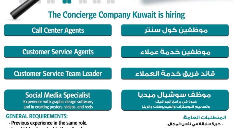 Join The Concierge Company Kuwait—Customer Service Jobs in Kuwait