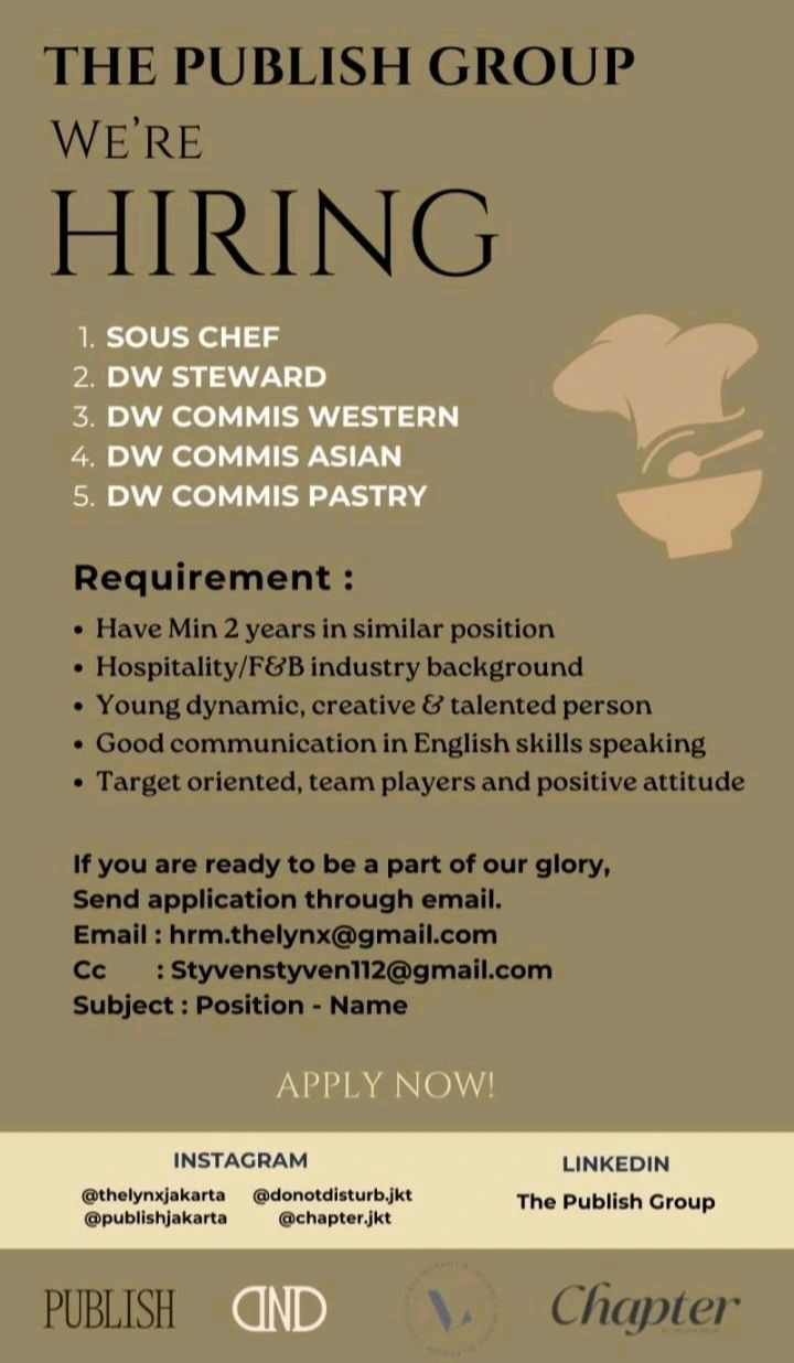Sous Chef and DW Commis Jobs