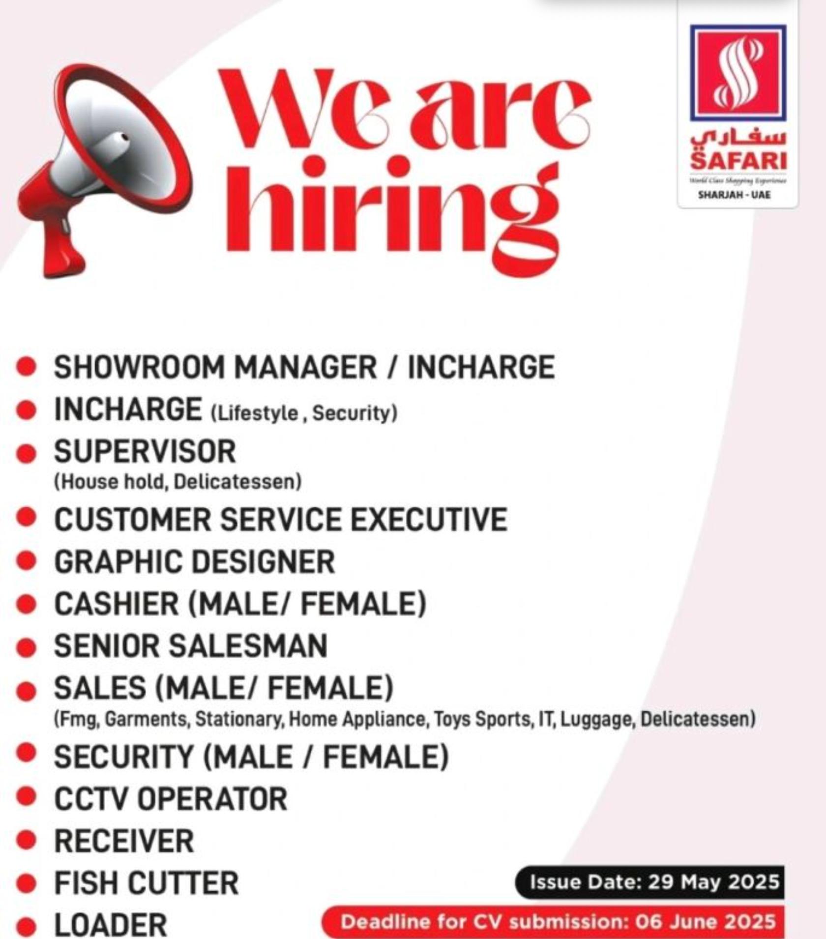 Safari Hypermarket Hiring Rewarding Graphic Designer Sharjah Role Now – Apply by June 6!