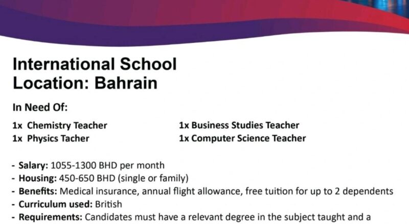 exciting teaching jobs in bahrain – british curriculum school openings 2025