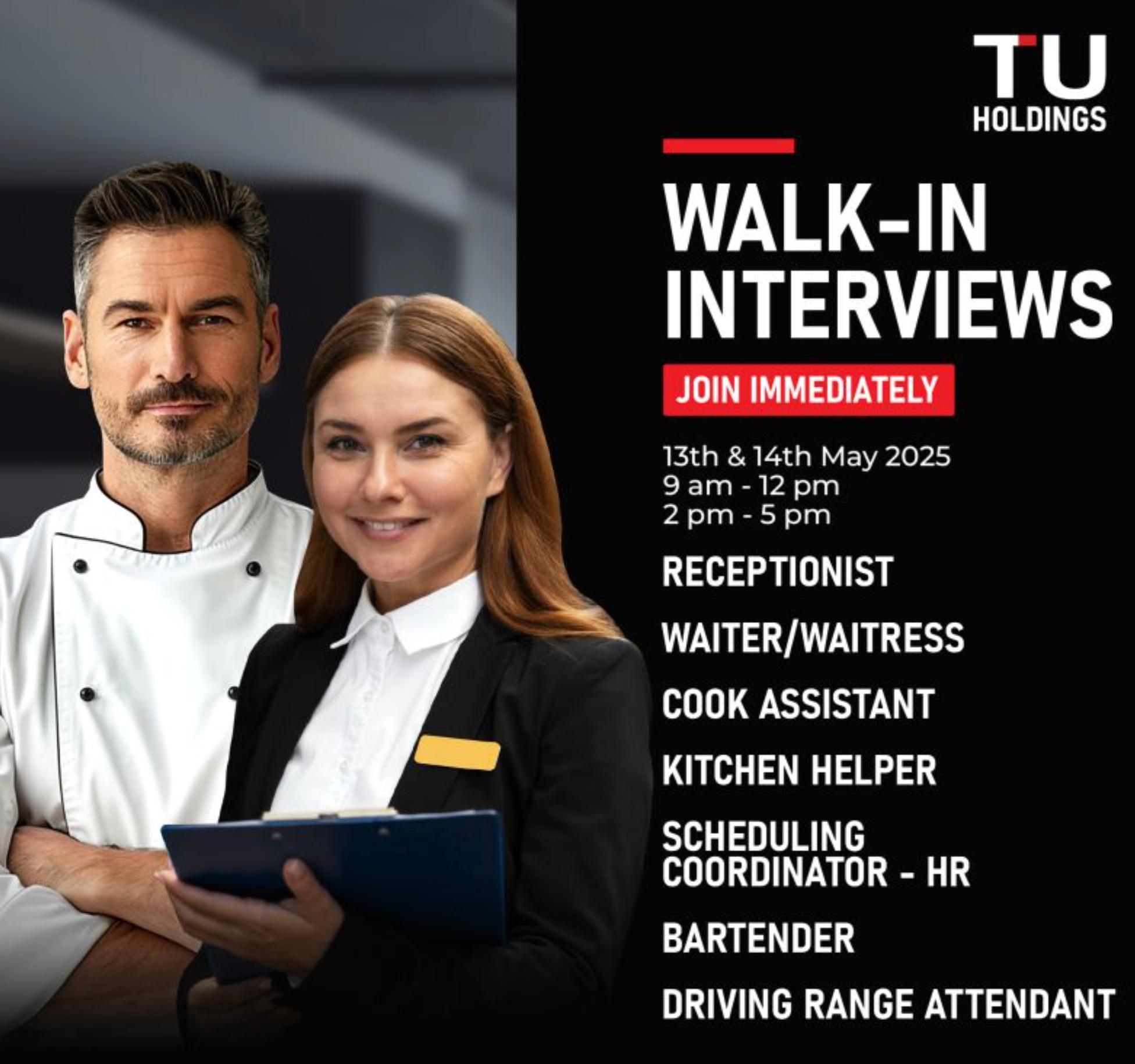 thrilling tu holdings careers walk-In interview abu dhabi – 13 & 14 may 2025