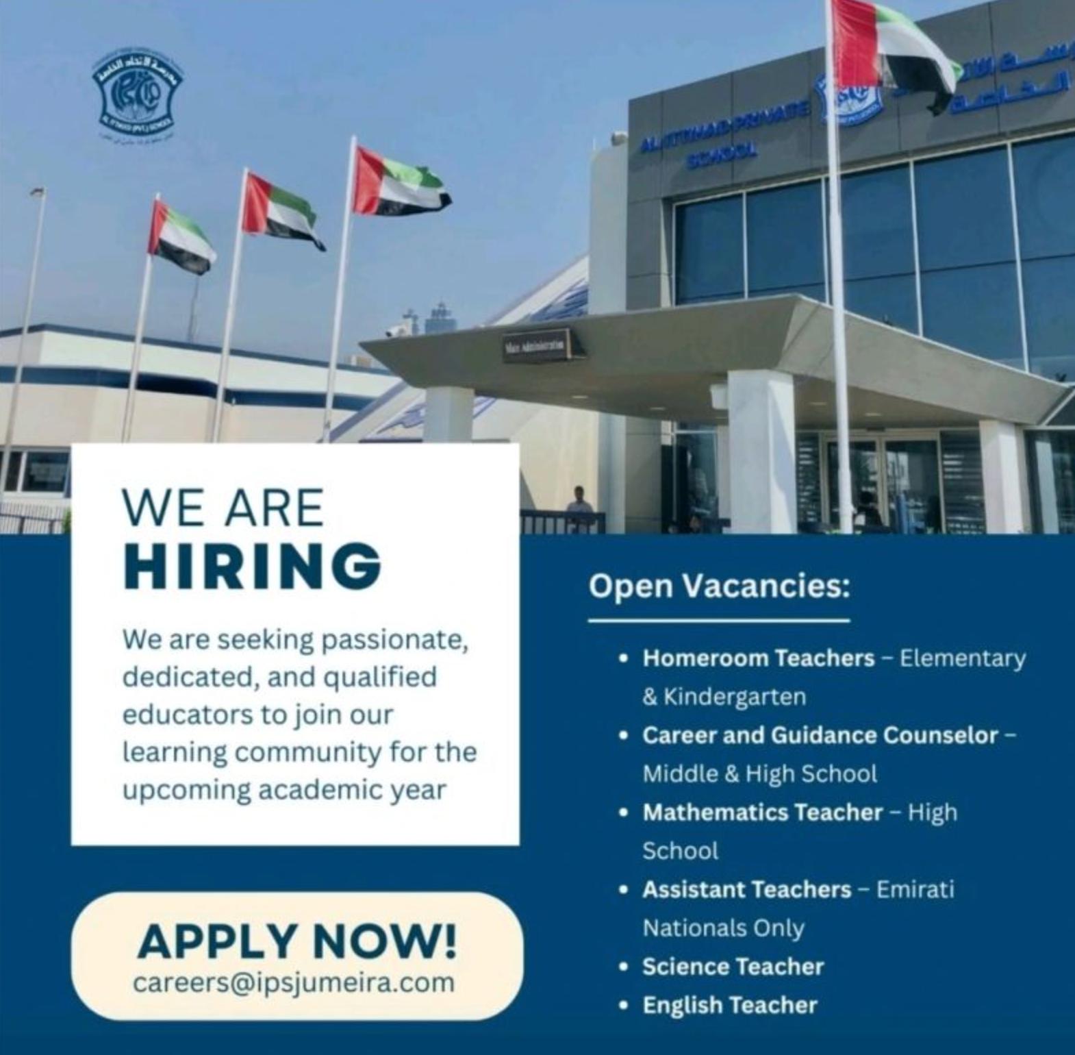 al ittihad private school hiring – dubai school job vacancies 2025–2026 | apply now