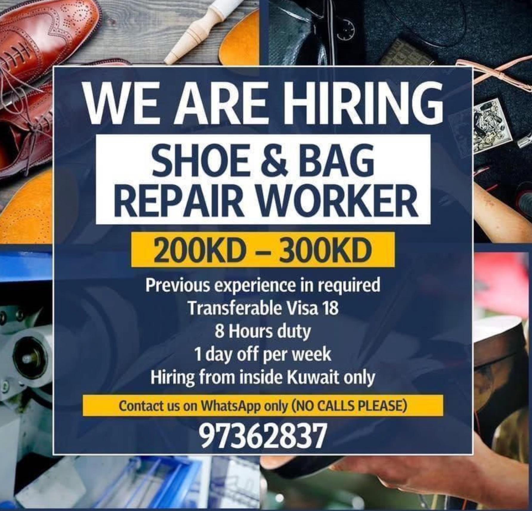 leather technician kuwait shoe & bag repair worker jobs may 2025 – skilled trades hiring now