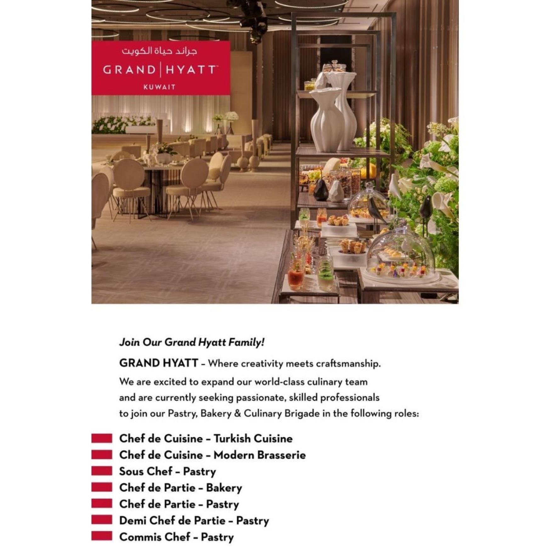 chef jobs in kuwait – join grand hyatt’s elite team | may 2025 hiring