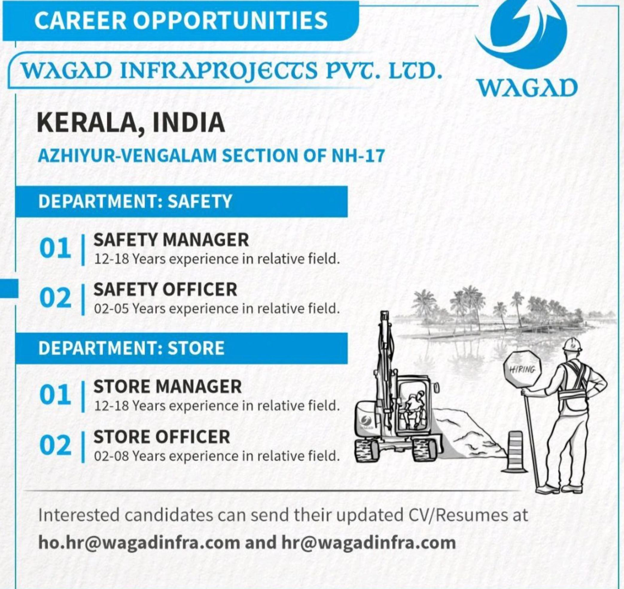 apply now: safety officer jobs in kerala – wagad infraprojects may 2025