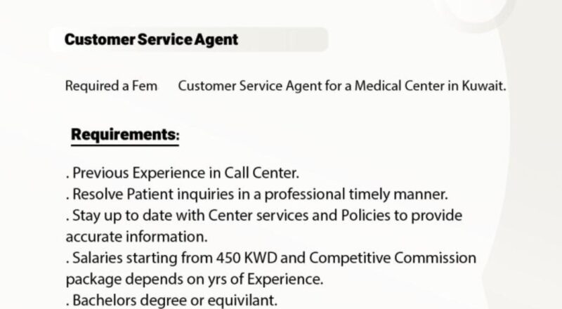 now hiring! top customer service jobs in kuwait clinics | may 2025