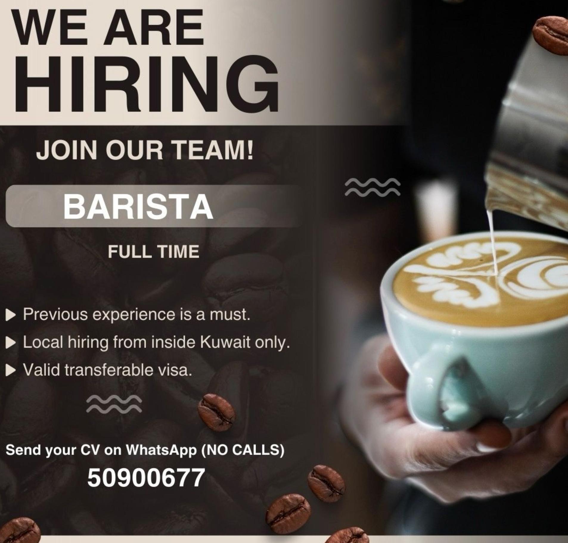 exciting coffee shop jobs in kuwait – full-time barista roles hiring may 2025