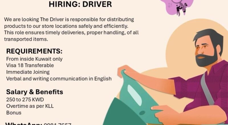 exciting driver jobs in kuwait – apply with visa 18 by may 2025