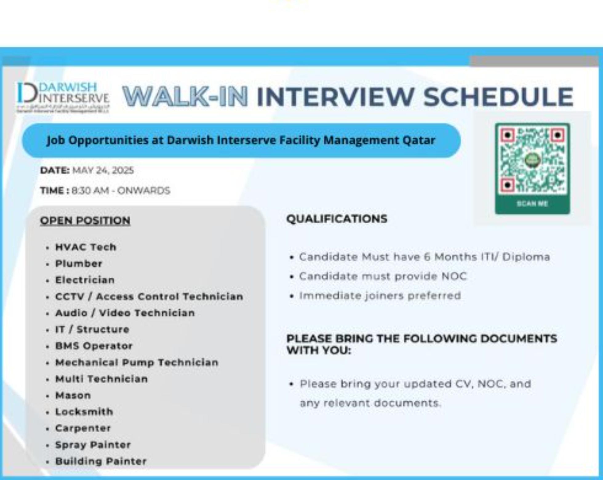 Unlock Qatar Darwish Interserve Facility Management Jobs 2025 – Walk-In 24th May!