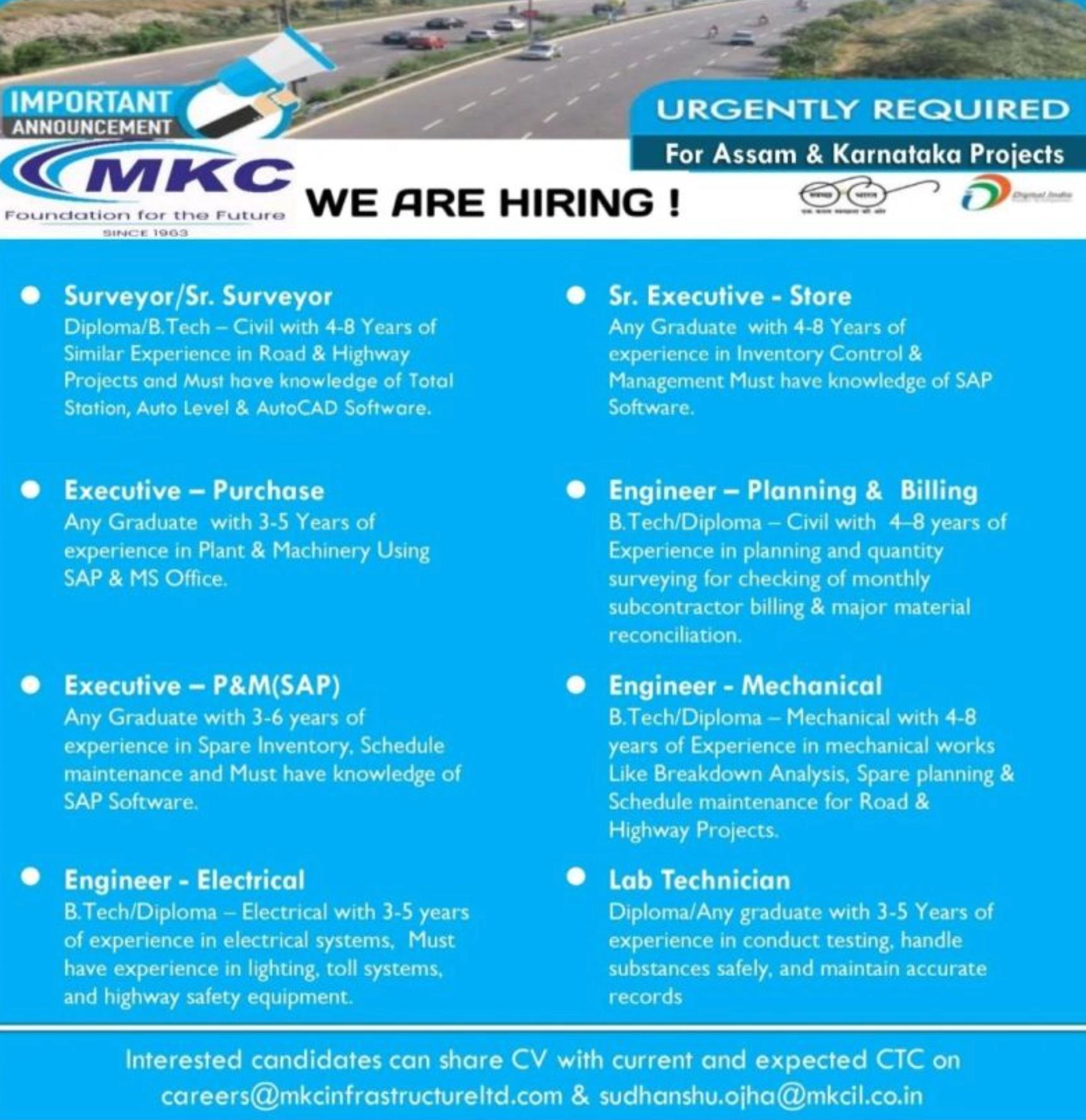 join mkc infrastructure ltd – exciting lab technician jobs india open may 2025