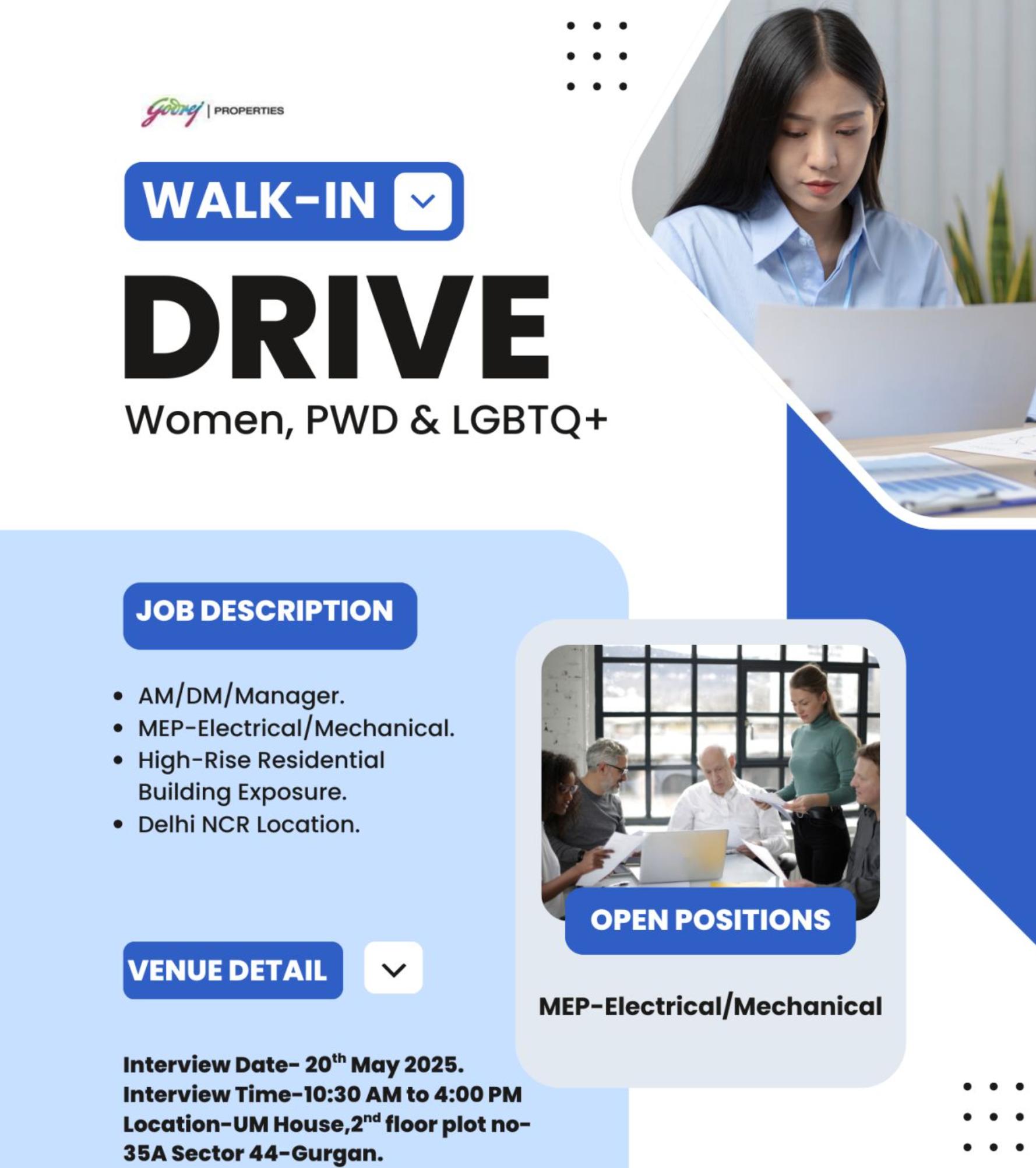 apply now for godrej properties mep jobs – walk-In interview in gurgaon on 20 may 2025