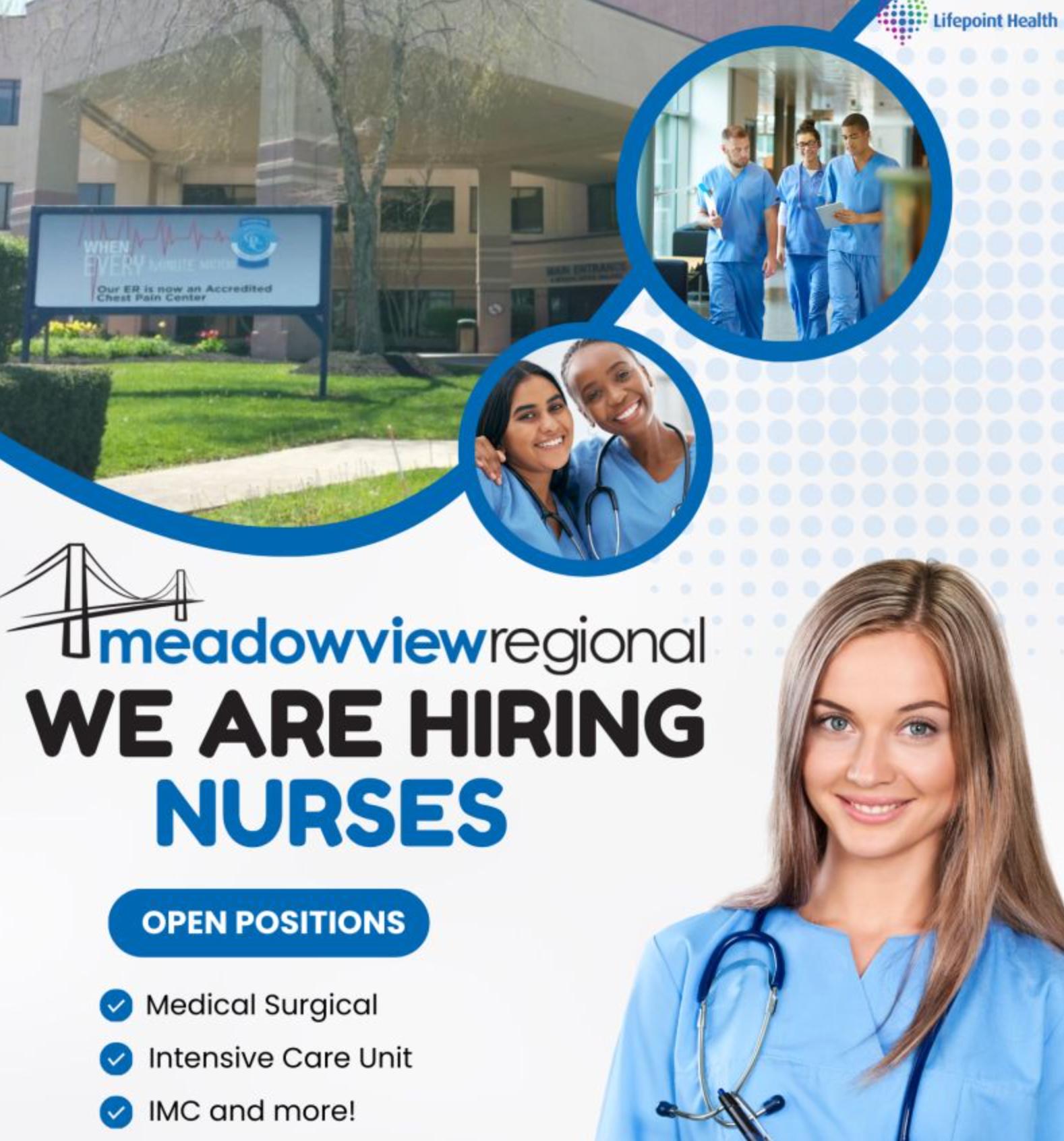 medical surgical nurse jobs may 2025 – join meadowview regional medical center maysville