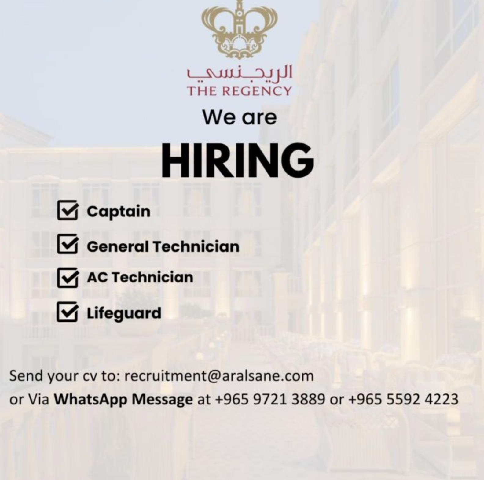 exciting hotel jobs in kuwait at the regency – apply by may 2025