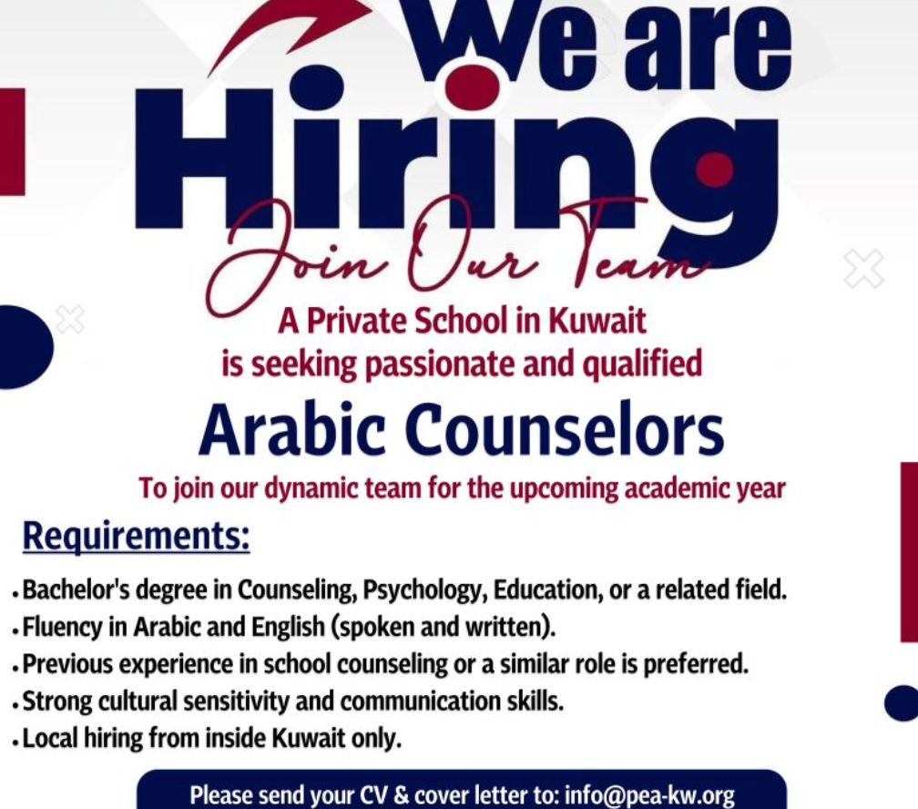 arabic counselor jobs kuwait 2025 – join pea’s visionary education team