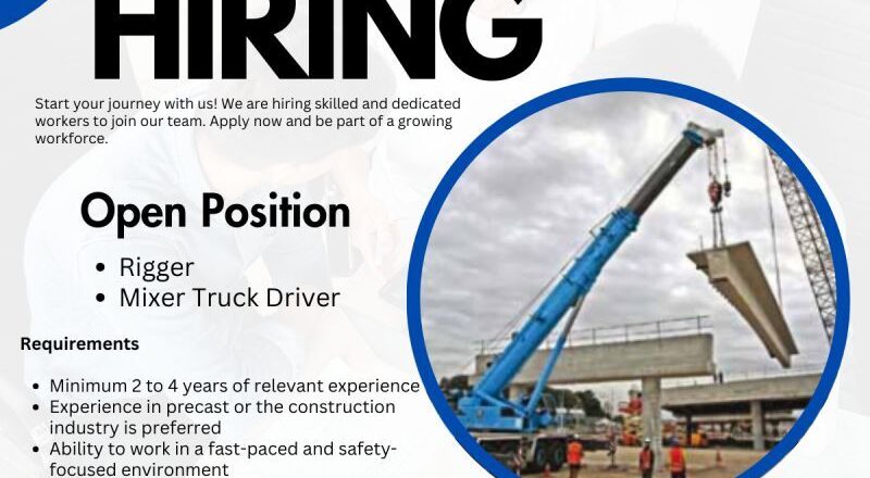 🌟 Exciting Rigger and Mixer Truck Driver Jobs in UAE – Apply Now at Dubai Precast! 🌟