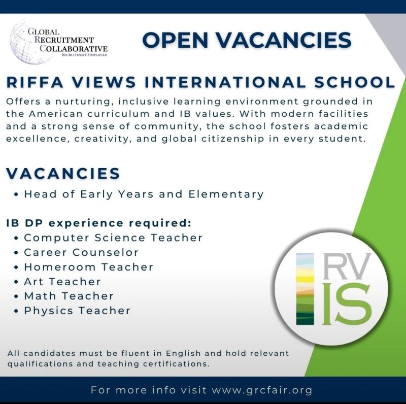 π Top International School Job Vacancies at Riffa Views International School, Bahrain 2025