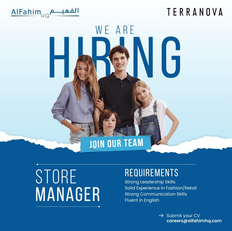 π’ Store Manager Job Vacancy in UAE Fashion and Retail Industry 2025