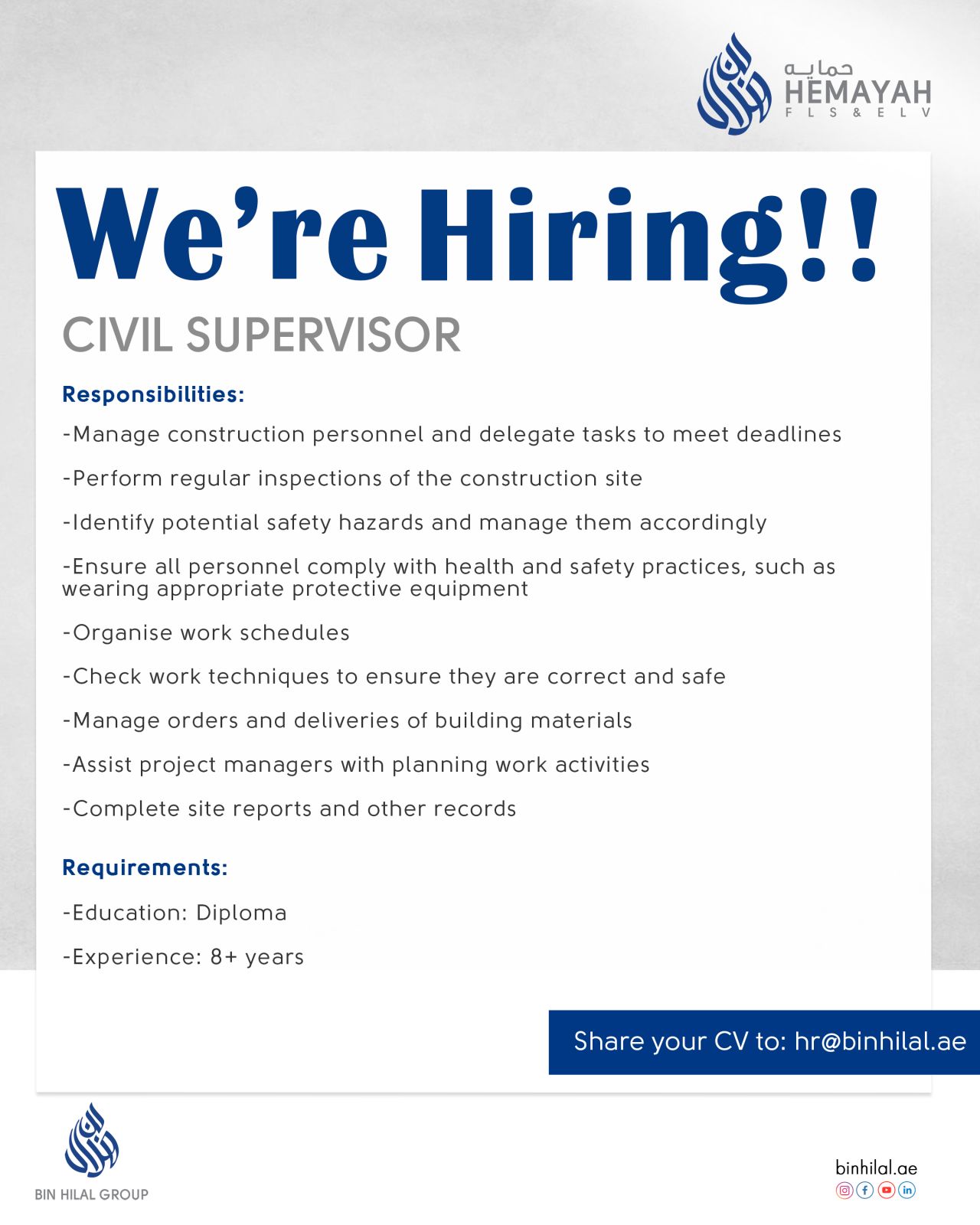 Bin Hilal Group Corporate Management Careers