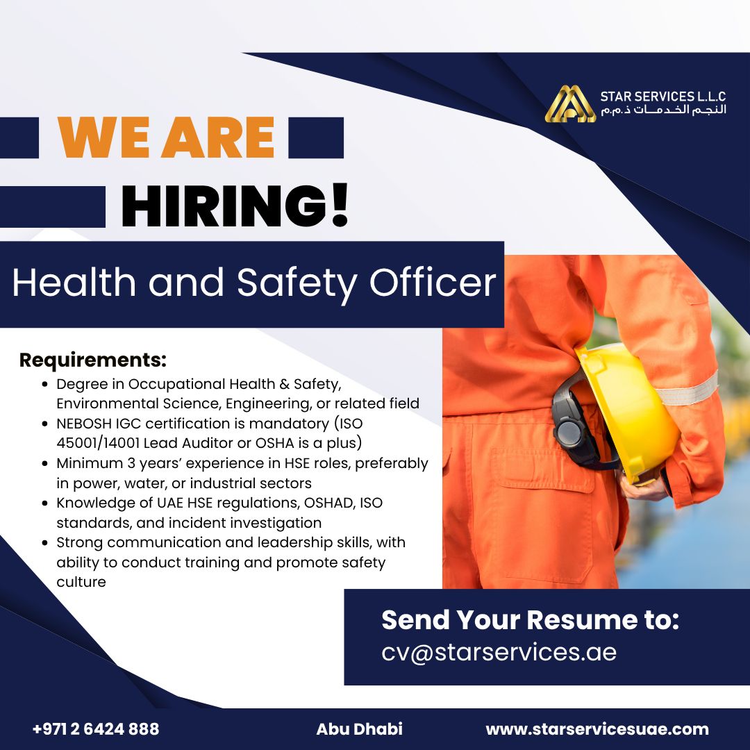 Top 4 Star Services LLC Abu Dhabi Job Openings for Engineers & Managers 2025
